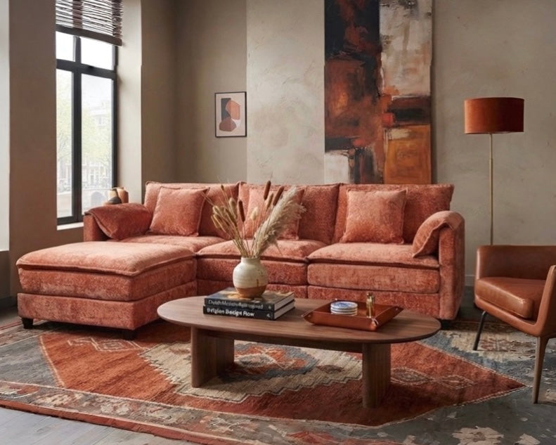 NOULET Modulares Ecksofa Cognac