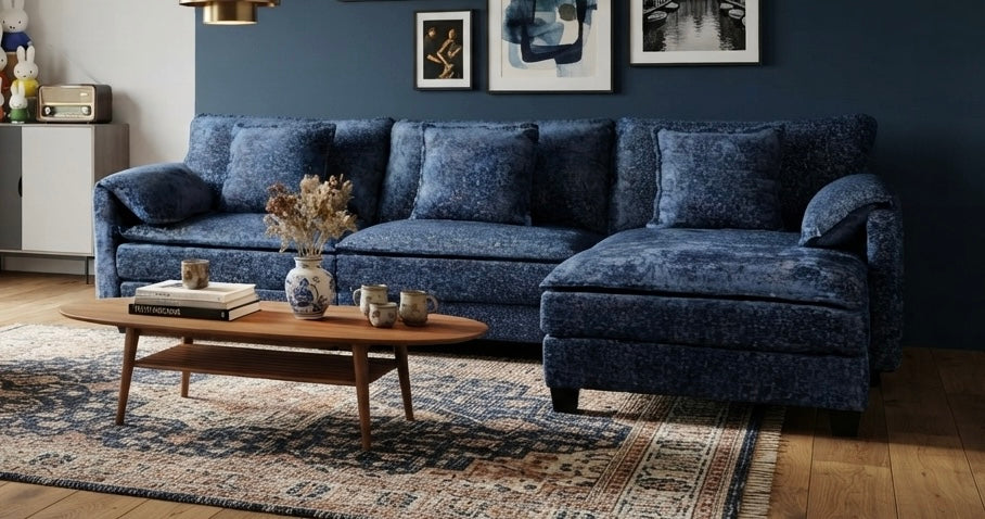 NOULET Modulares Ecksofa Blau