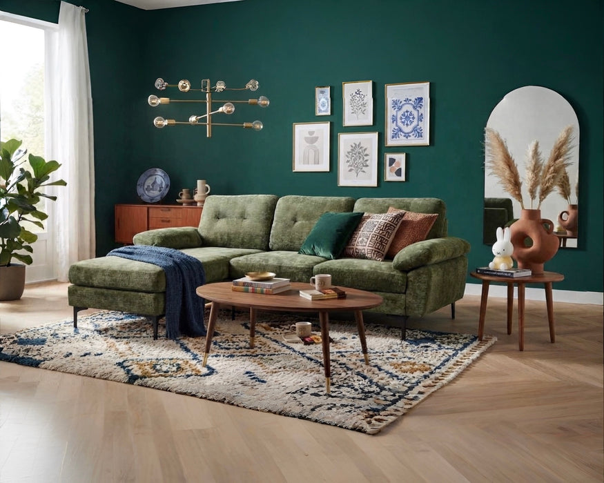Ecksofa AMANS Smaragdgrün Links