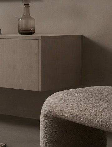 Schwebendes TV-Lowboard VIEUX Helltaupe 240 CM