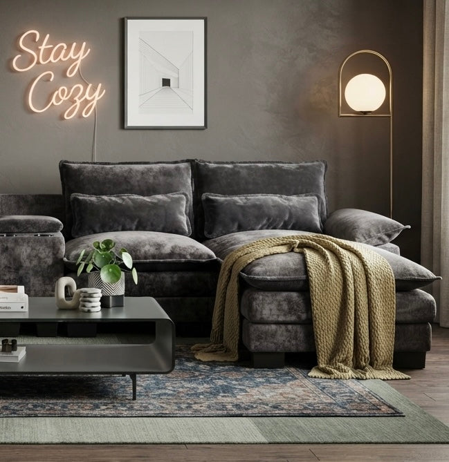 RIVERY Loungebank met Console Antraciet