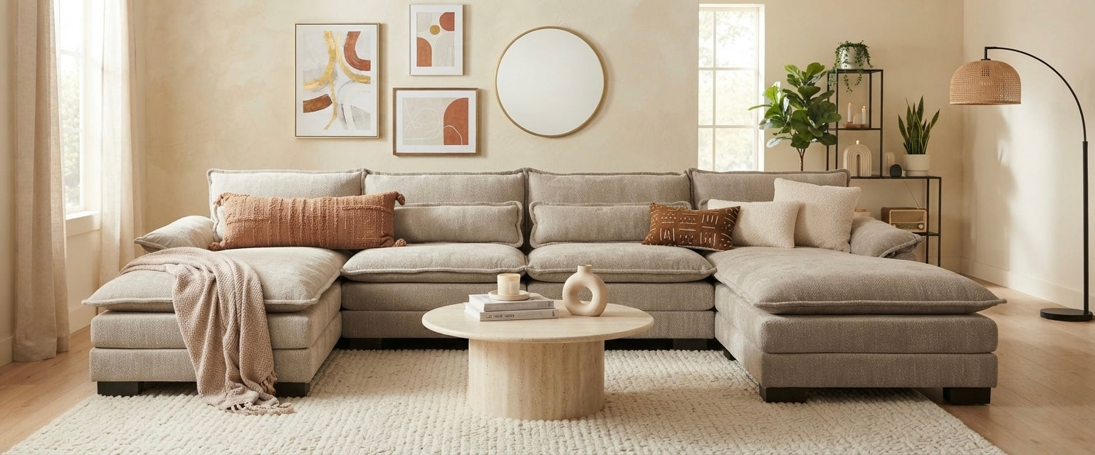 RIVERY Canapé Lounge Double Taupe