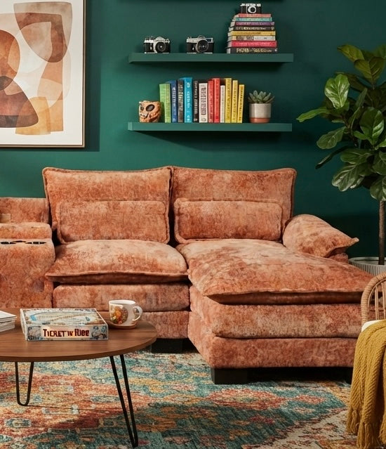 RIVERY Loungebank met Console Cognac