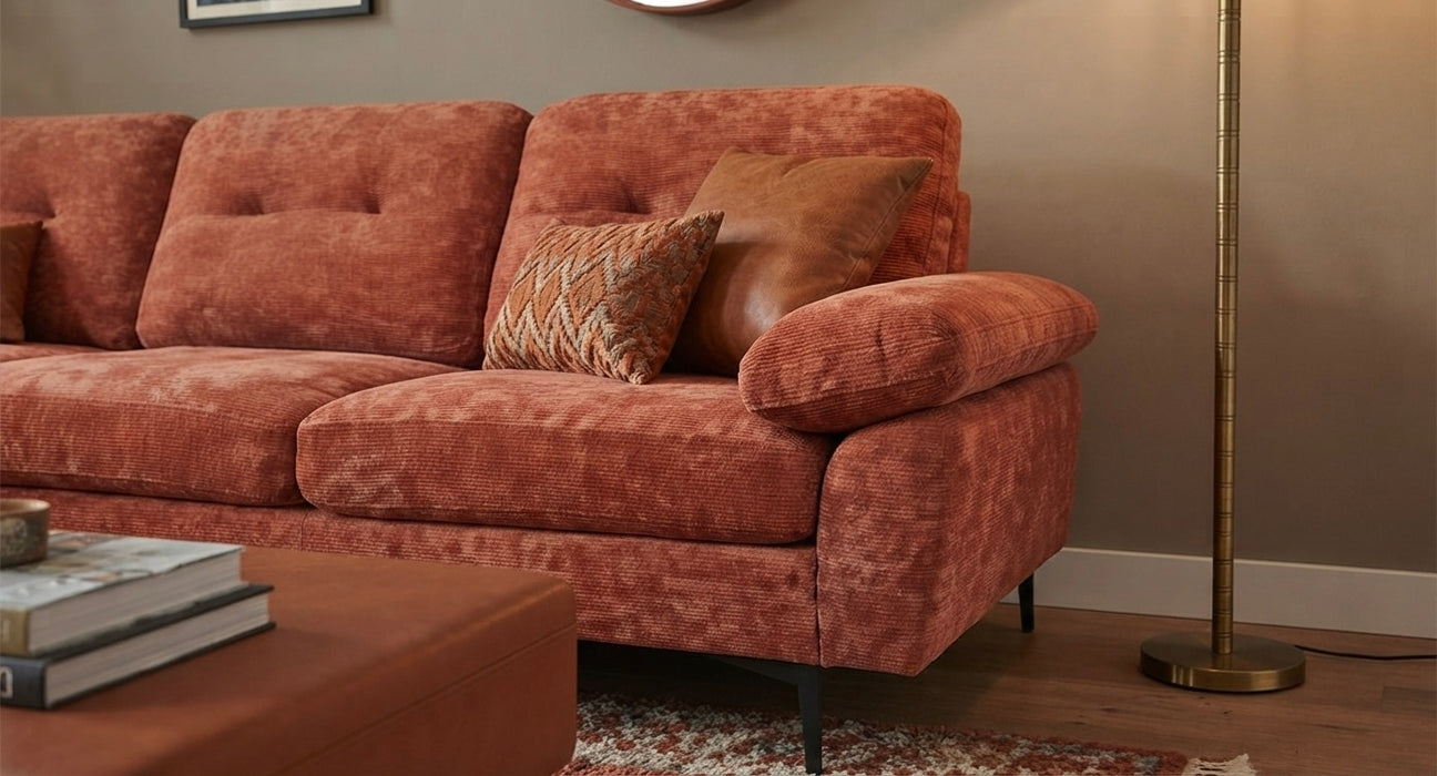Ecksofa AMANS Cognac Links