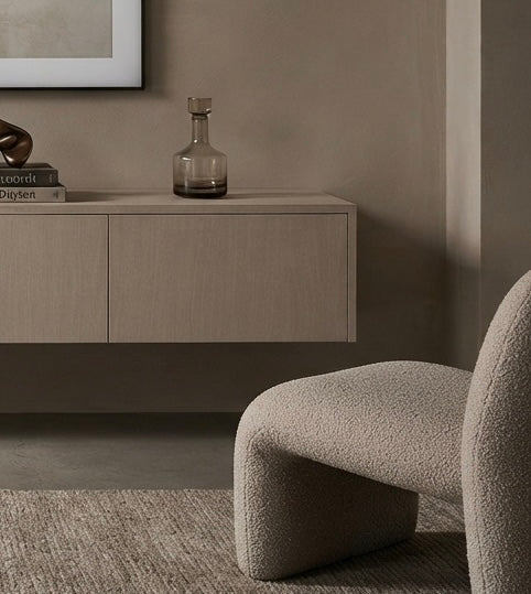 Schwebendes TV-Lowboard VIEUX Helltaupe 240 CM