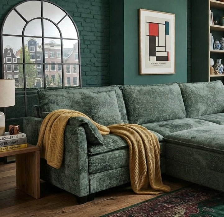 NOULET Modulares Ecksofa Smaragdgrün