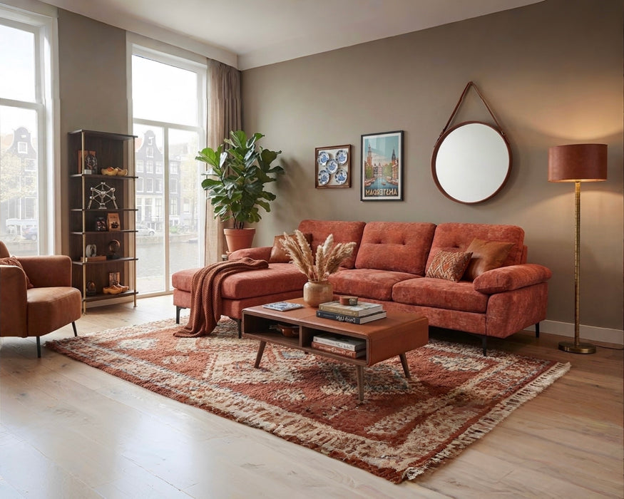 Ecksofa AMANS Cognac Links