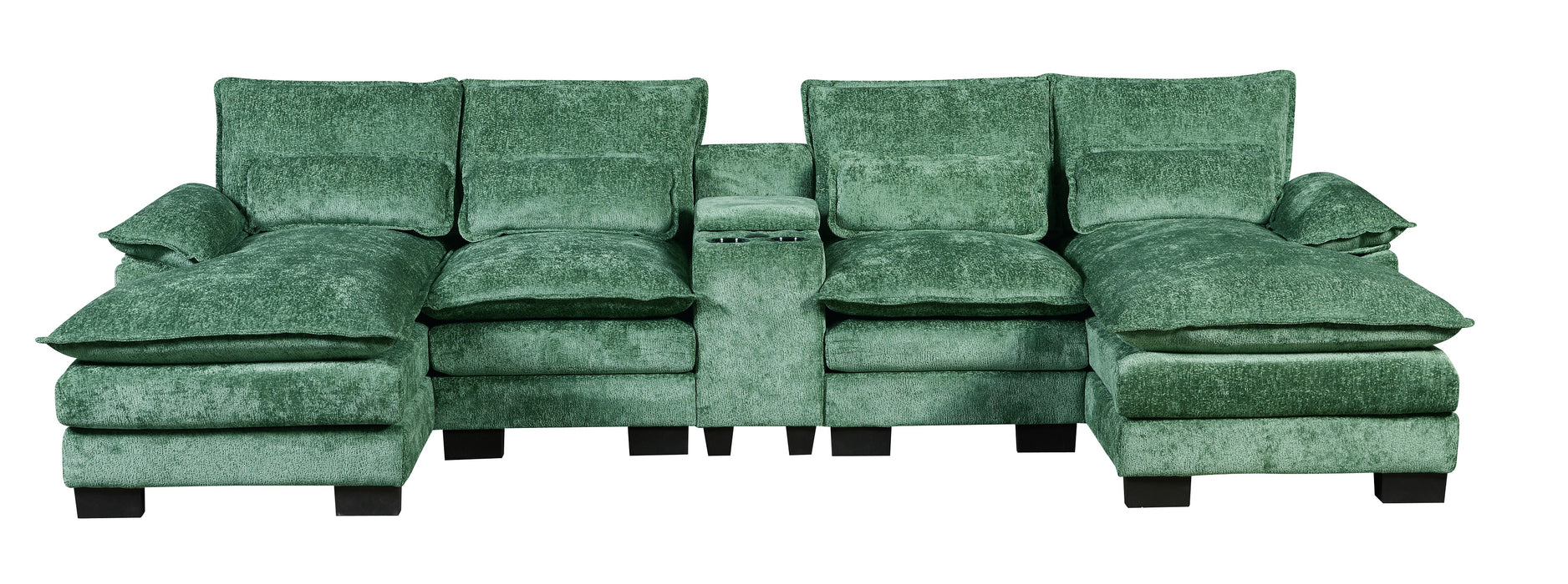 RIVERY Loungebank met Console Smaragdgroen