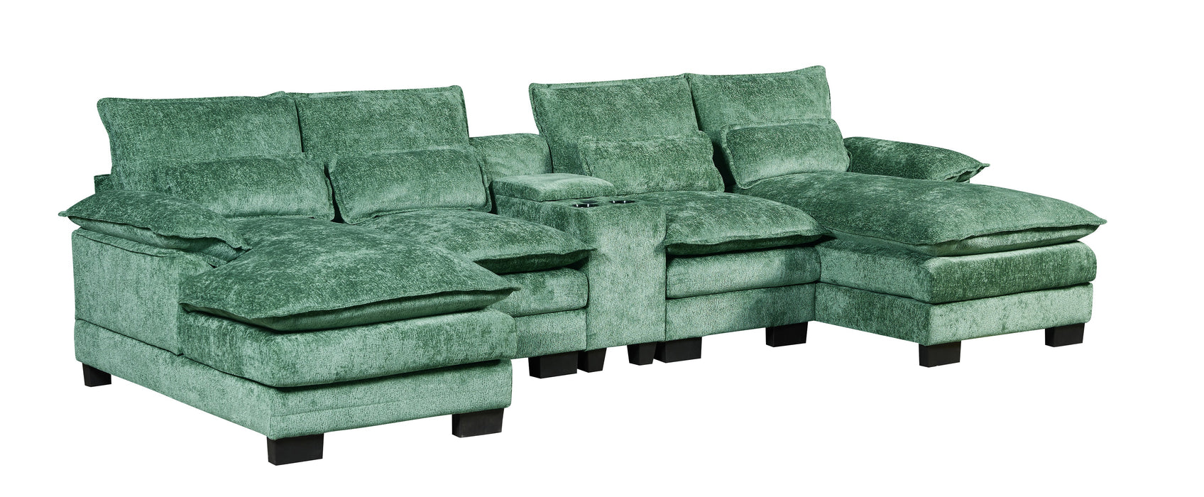 RIVERY Loungebank met Console Smaragdgroen