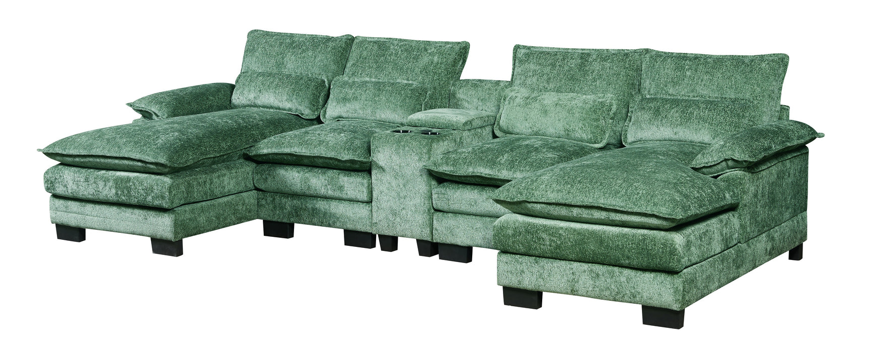 RIVERY Loungebank met Console Smaragdgroen