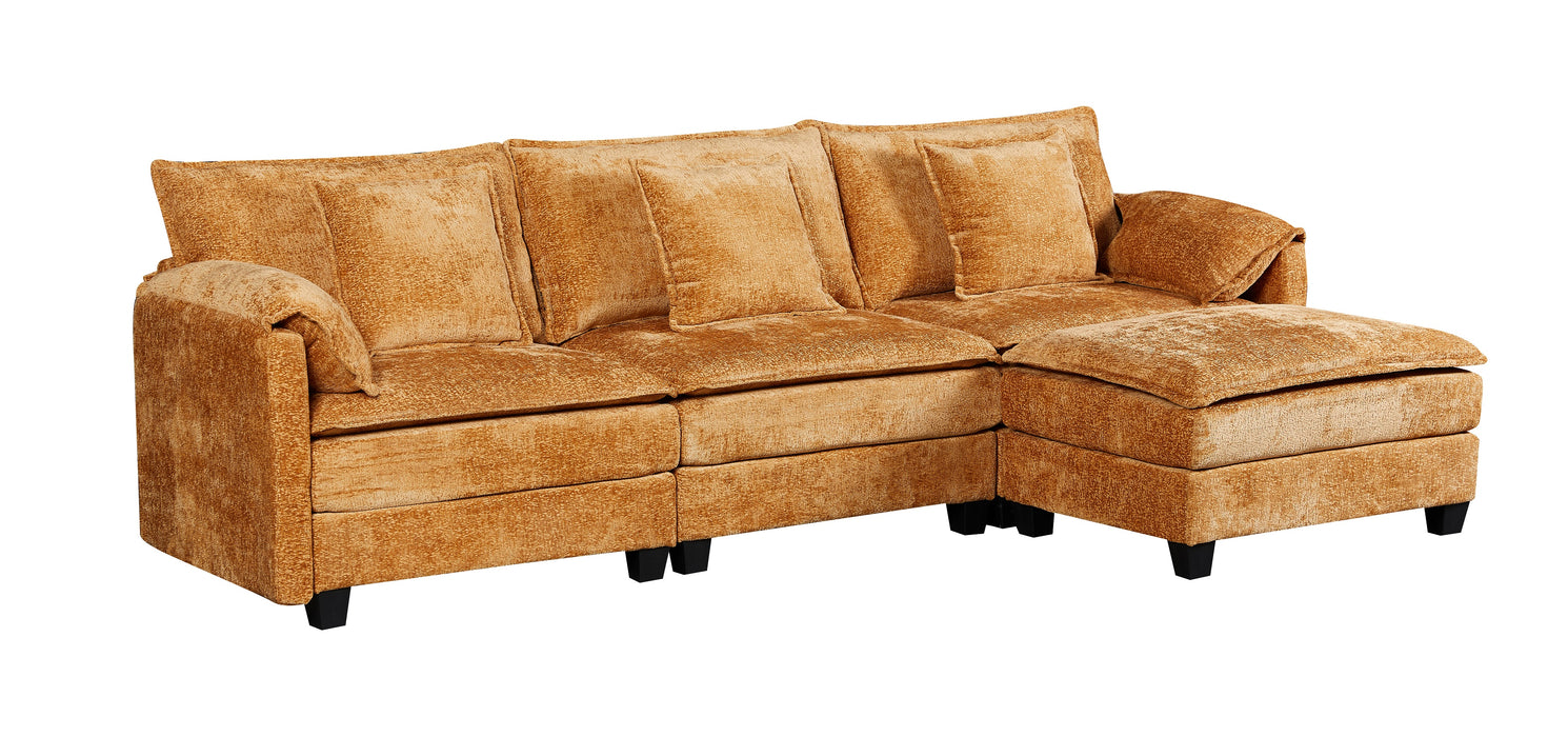 NOULET Canapé d’angle Modulable Jaune ocre