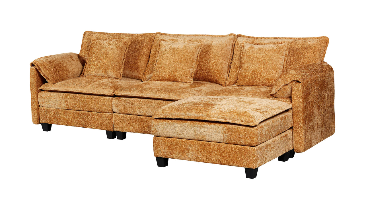 NOULET Canapé d’angle Modulable Jaune ocre