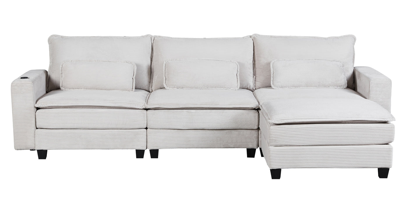 ARBEN Ecksofa Stone Cordstoff