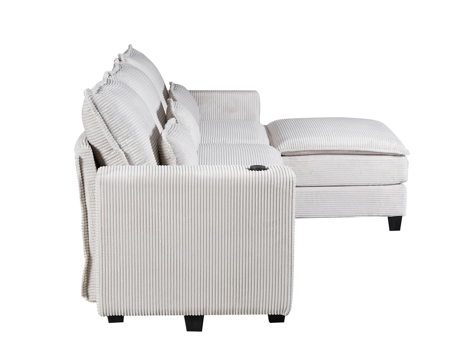 ARBEN Ecksofa Stone Cordstoff