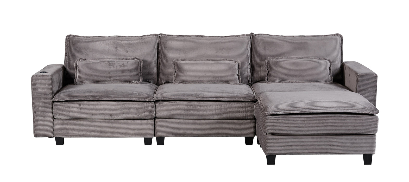 ARBEN Ecksofa Taupe Cordstoff