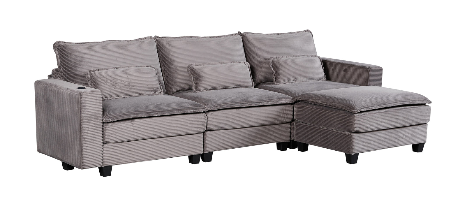 ARBEN Ecksofa Taupe Cordstoff