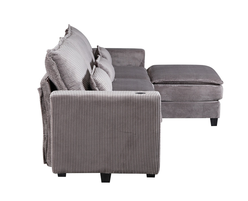 ARBEN Ecksofa Taupe Cordstoff