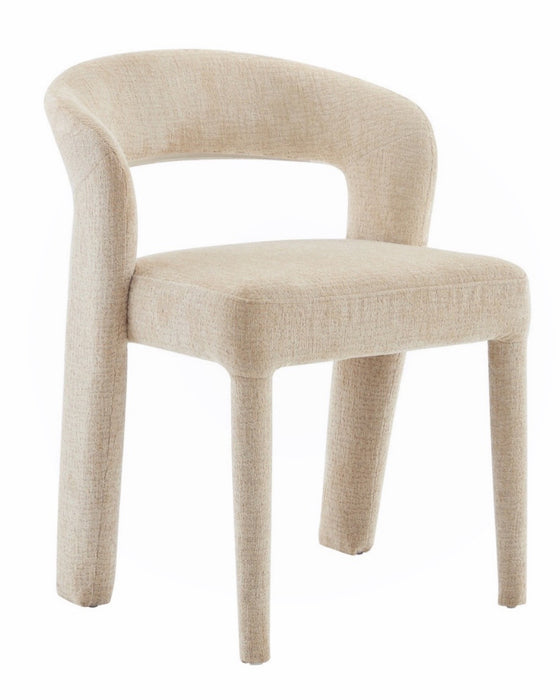 Japandi Eetkamerstoel ANDUZ Bouclé Creme