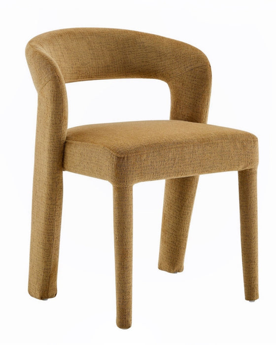 Japandi Eetkamerstoel ANDUZ Bouclé Cognac
