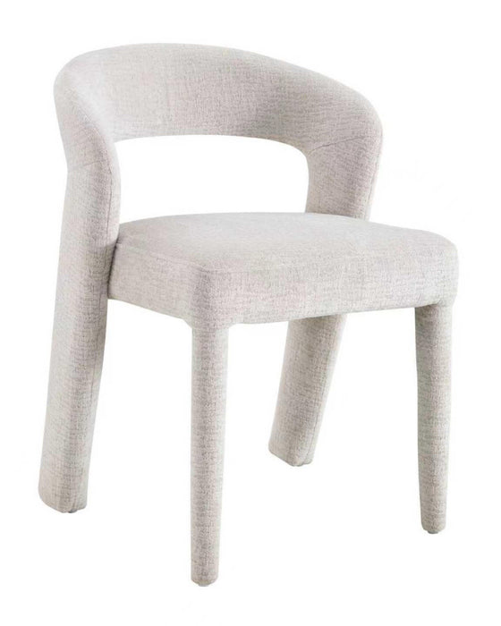 Chaise de salle à manger Japandi ANDUZ Bouclé stone