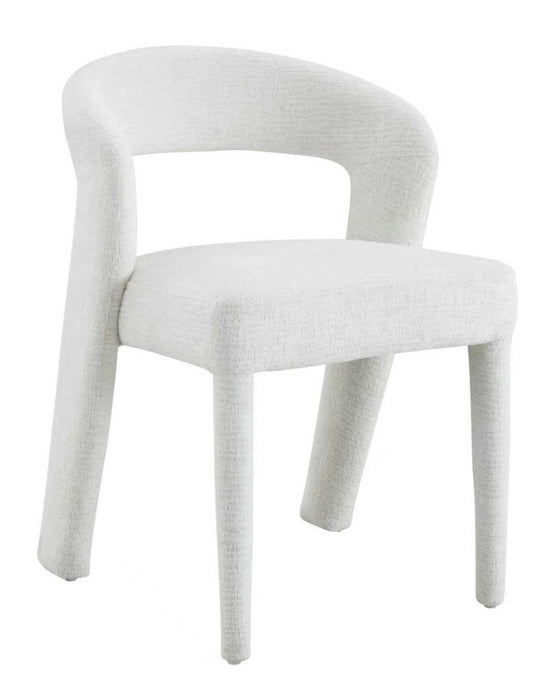 Chaise de salle à manger Japandi ANDUZ Bouclé Crème
