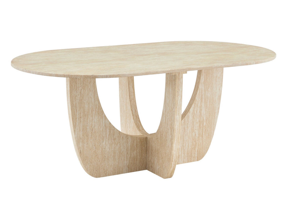 Japandi Eettafel ARMOY Travertin Look 160 cm