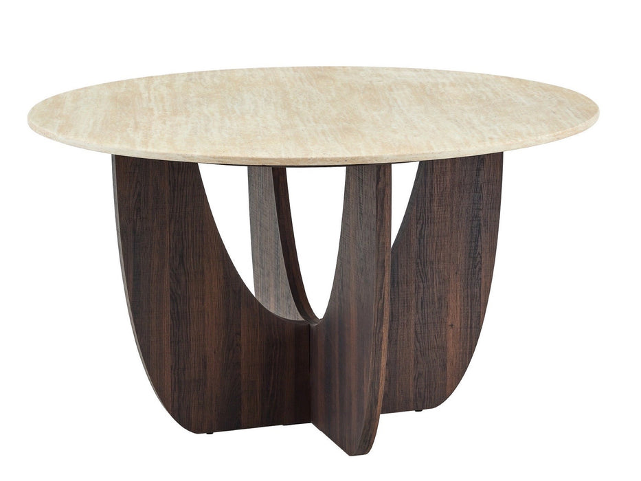 Japandi Rond Eettafel ARMOY Walnoot Look 130 cm