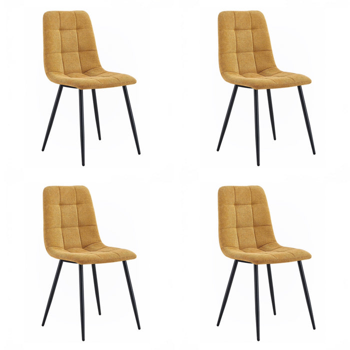 Ensemble de 4 Chaise de salle à manger BOIZY bouclé Ocre Jaune