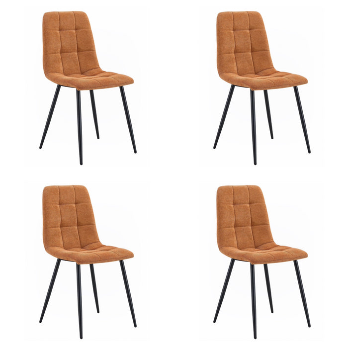 Ensemble de 4 Chaise de salle à manger BOIZY bouclé Cognac