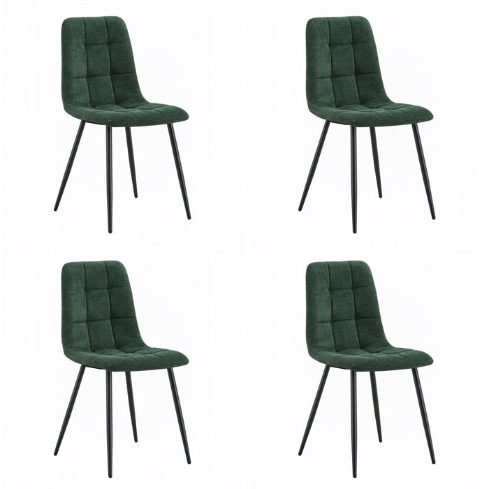Set mit 4 Esszimmerstuhl BOIZY Bouclé Grün