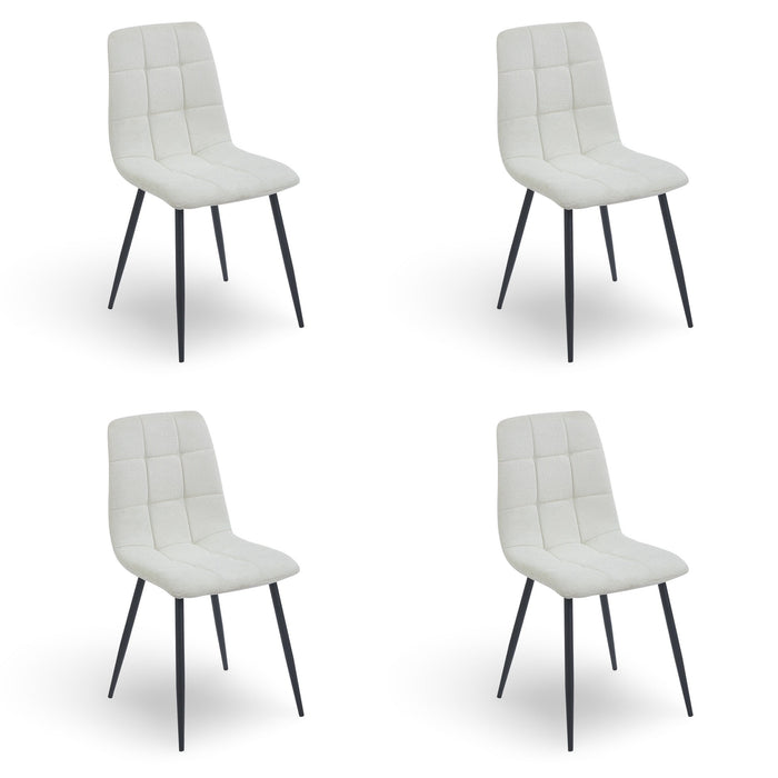 Set van 4 Eetkamerstoel Boizy Boucle Creme