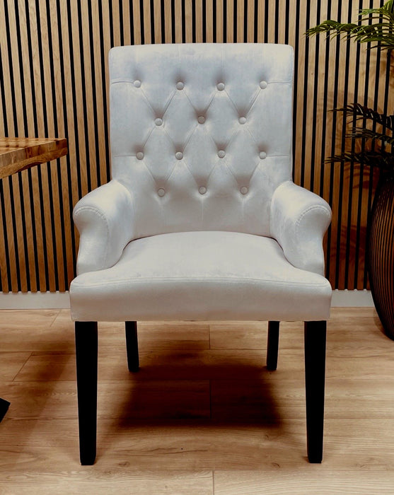 Chaise De Salle à Manger Rustique Courbe en Velours Creme