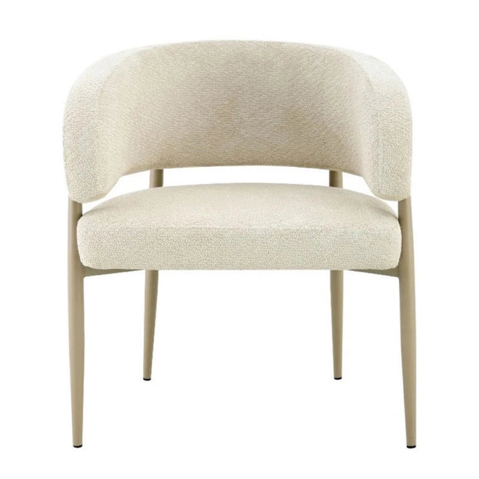 Japandi Eetkamerstoel Quintin Bouclé Creme