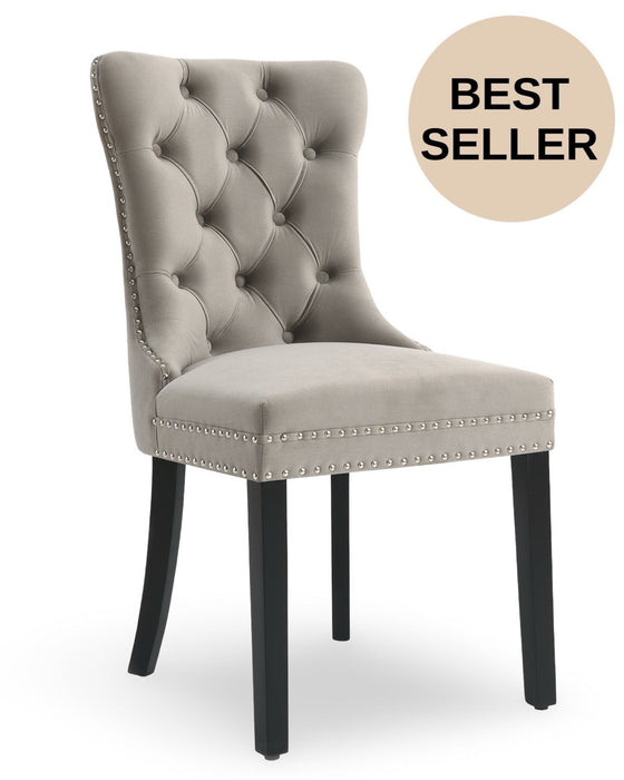 Eetkamerstoel Bains Velours Stone Set van 2