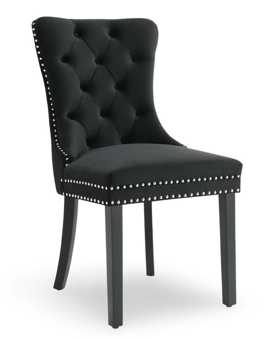 Eetkamerstoel Bains Velours Zwart Set van 4