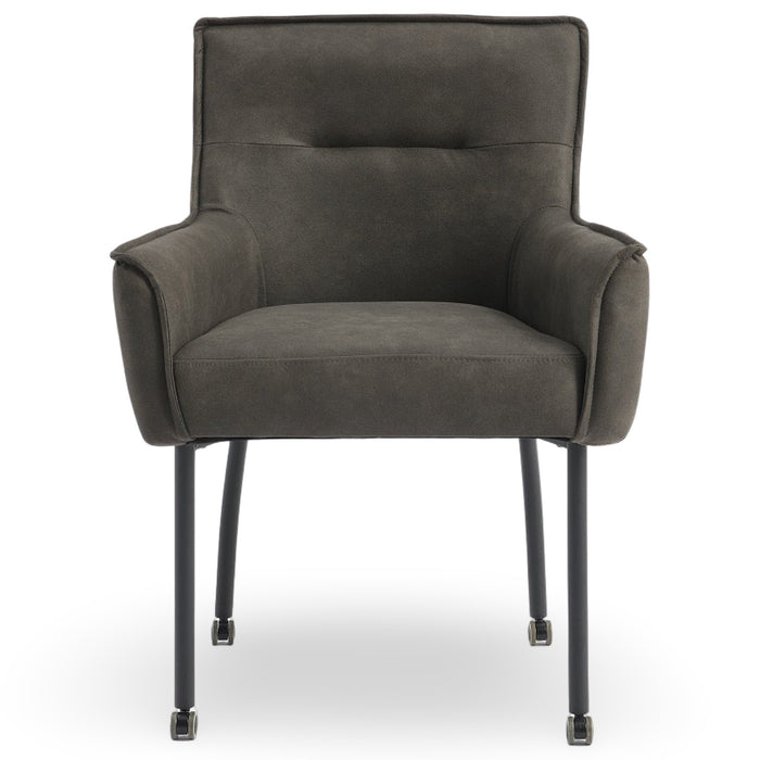 Industriele Eetkamerstoel Ourier Leer Antraciet