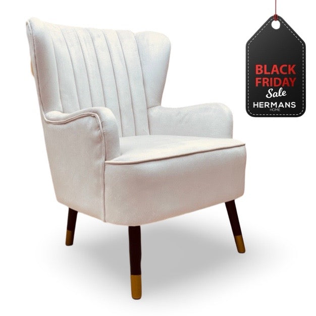 Fauteuil Design Noume Velours Taupe