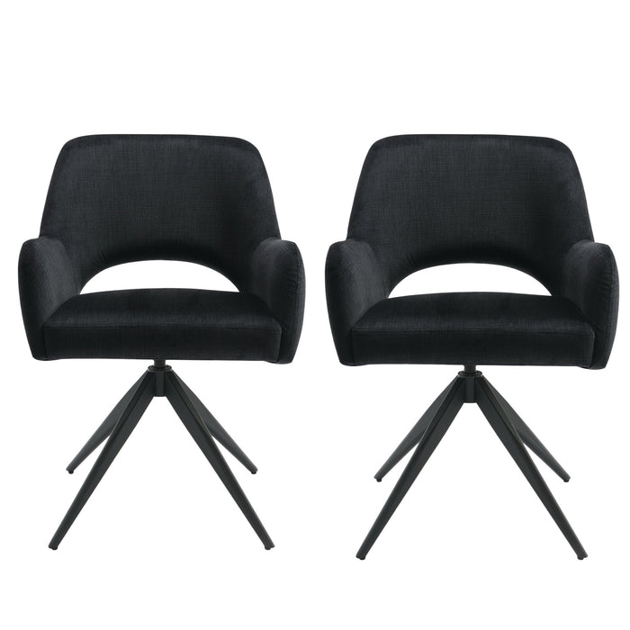 Draaibare Eetkamerstoel Moulin Zwart Set van 2