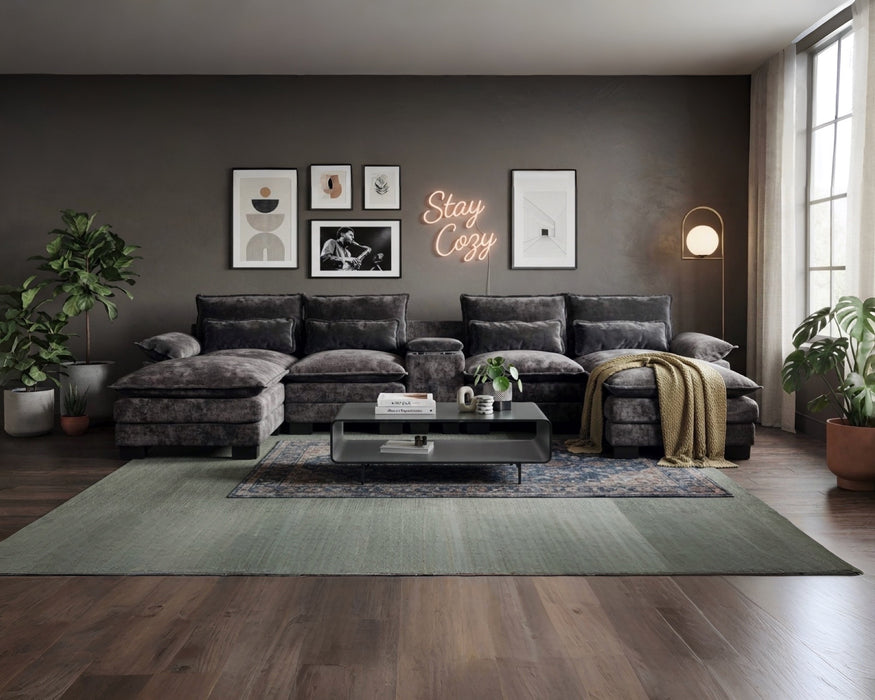 RIVERY Loungebank met Console Antraciet