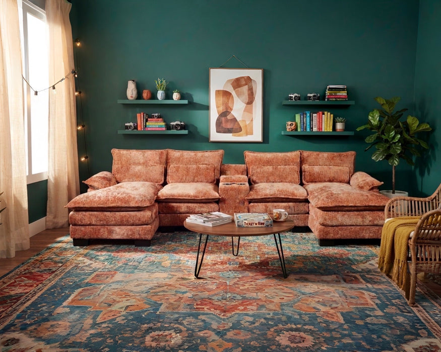 RIVERY Loungebank met Console Cognac