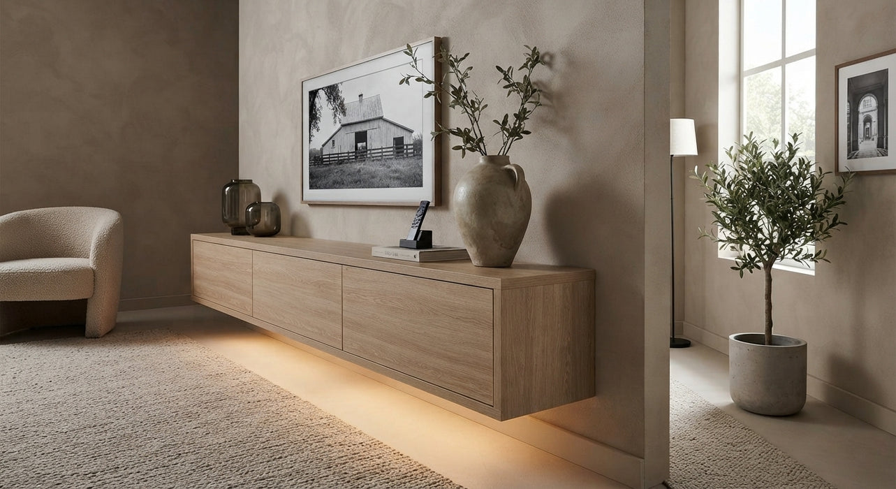 Meuble TV Suspendu VIEUX Taupe 180 CM