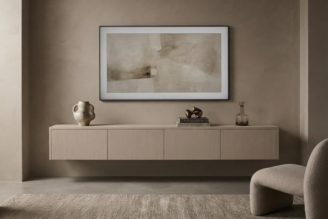 Schwebendes TV-Lowboard VIEUX Helltaupe 240 CM