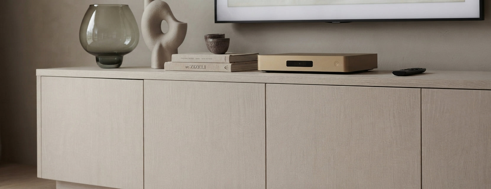 Meuble TV LAMOR Japandi Ivoire 240CM