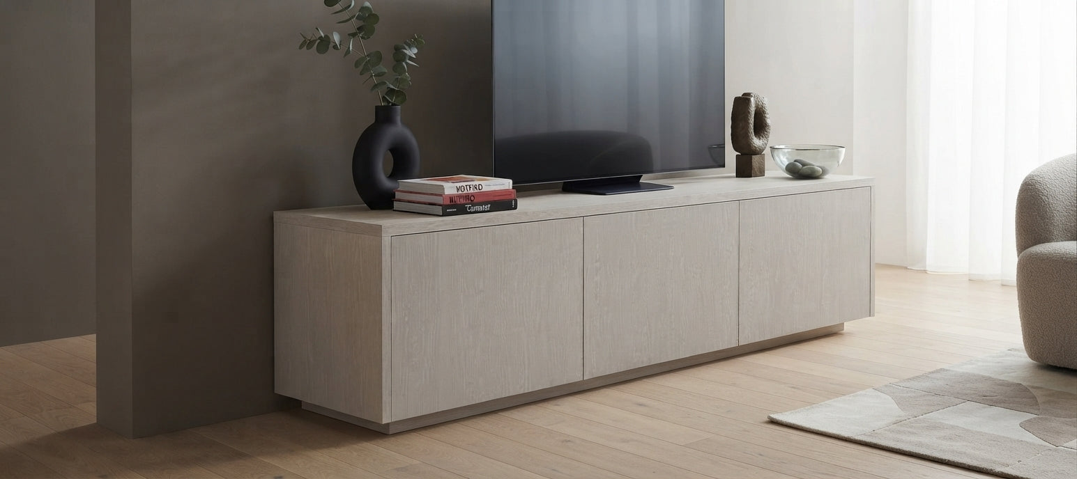 Meuble TV LAMOR Japandi Ivoire 180CM