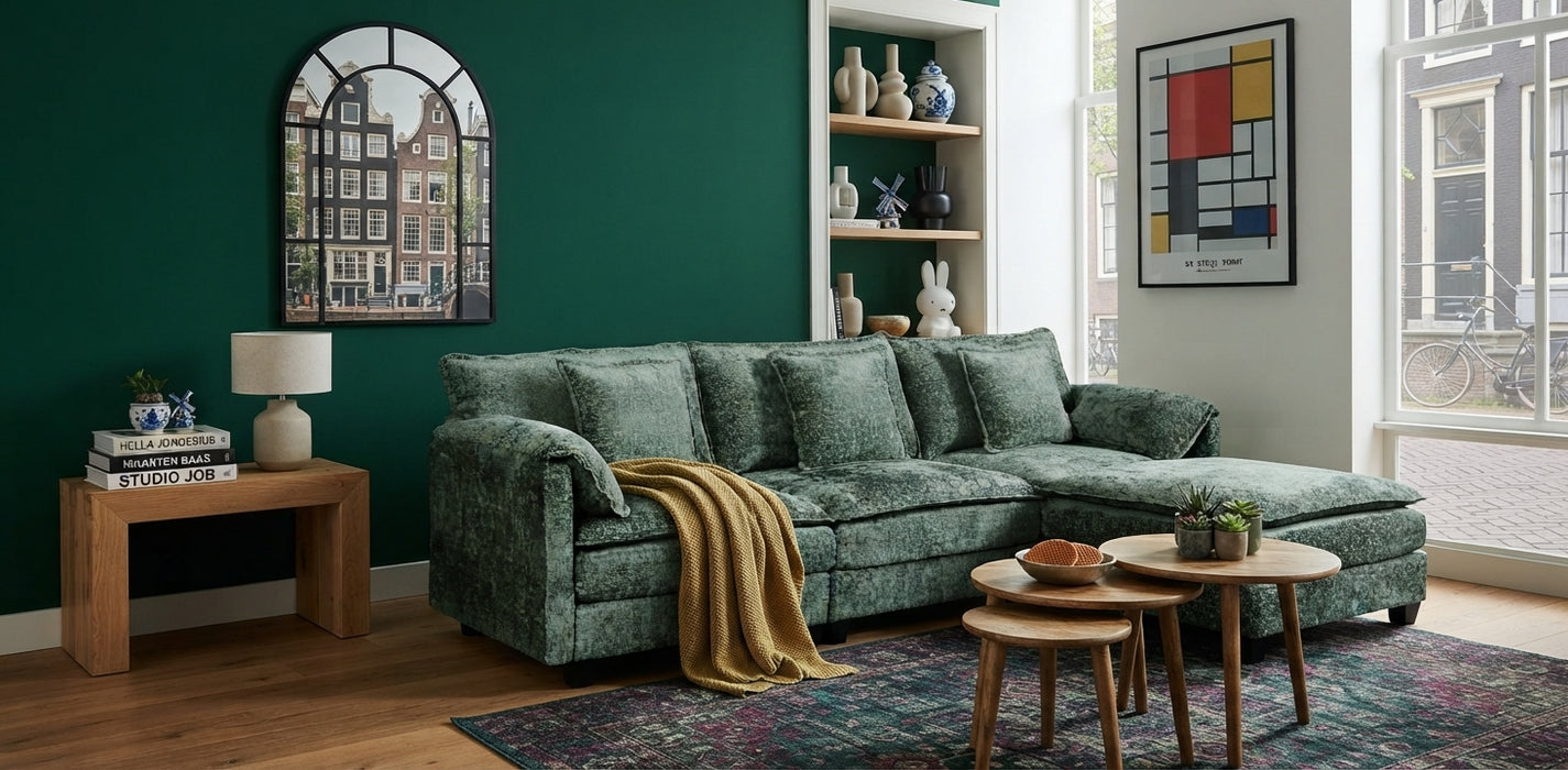 NOULET Modulares Ecksofa Smaragdgrün