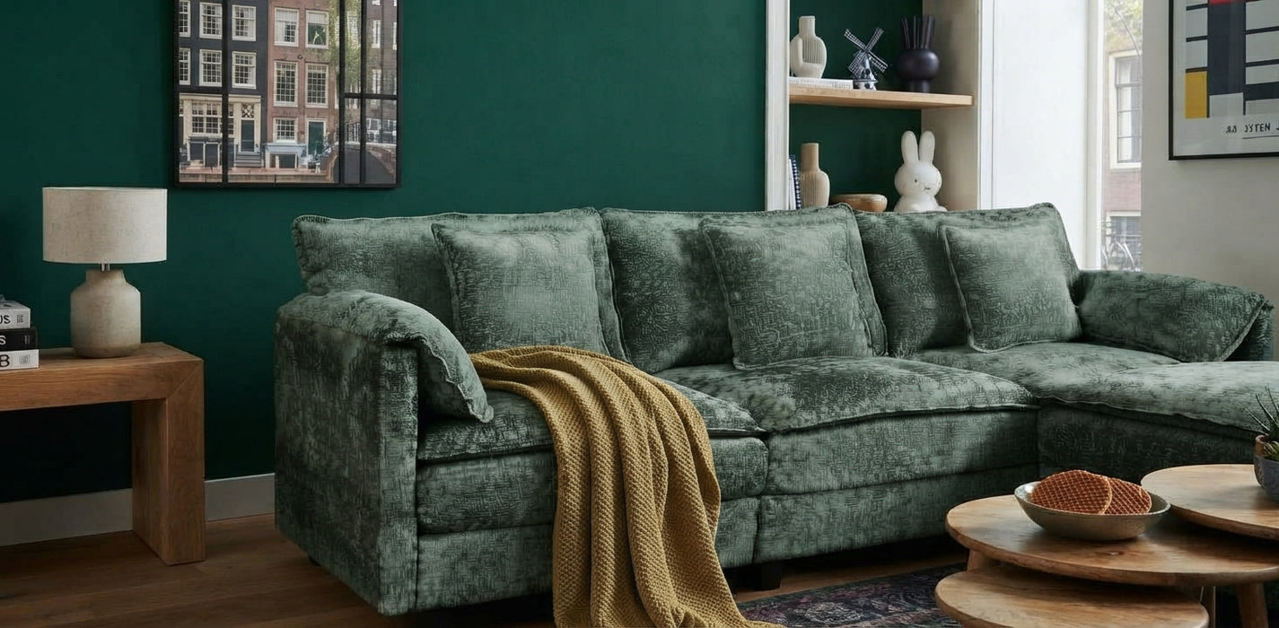 NOULET Modulares Ecksofa Smaragdgrün