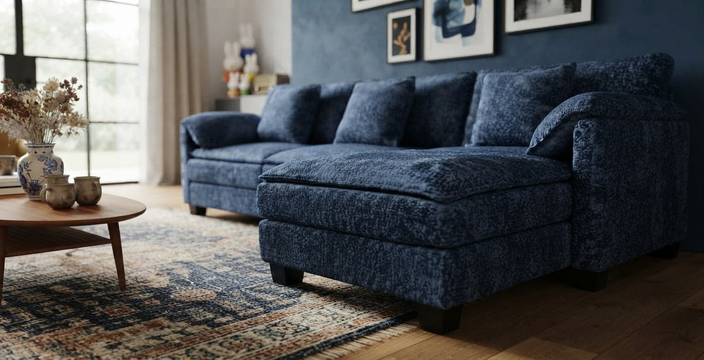 NOULET Modulares Ecksofa Blau