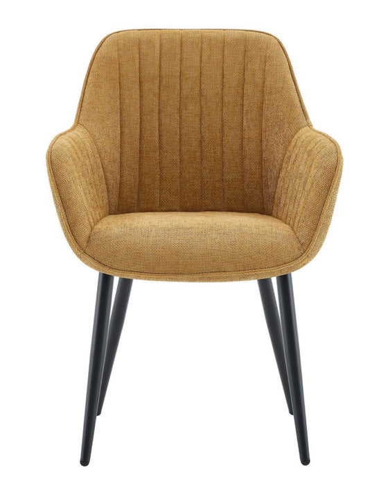 Eetkamerstoel AUTIEN Linnen Okergeel