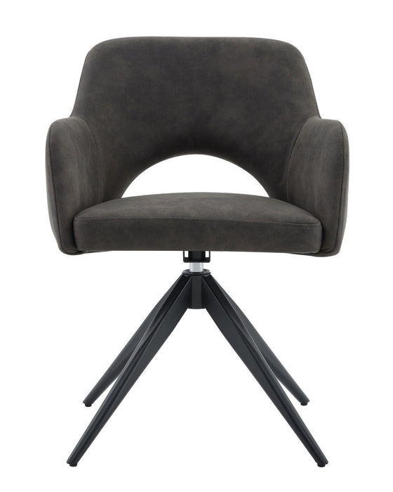 Drehbarer Esszimmerstuhl Moulin Mikrofaserleder Anthrazit