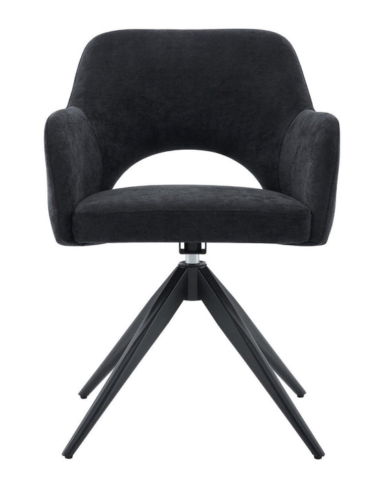 Draaibare Eetkamerstoel Moulin Zwart Linnen